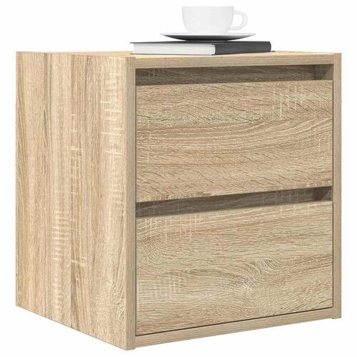 Væghængte sengeborde 2 stk. 38x34x40 cm sonoma-eg