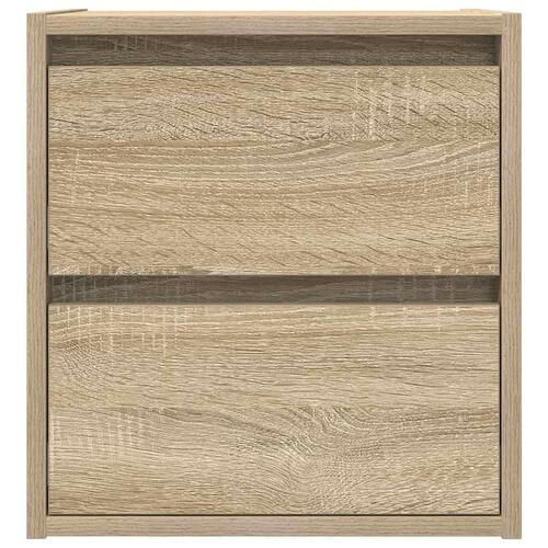 Væghængte sengeborde 2 stk. 38x34x40 cm sonoma-eg