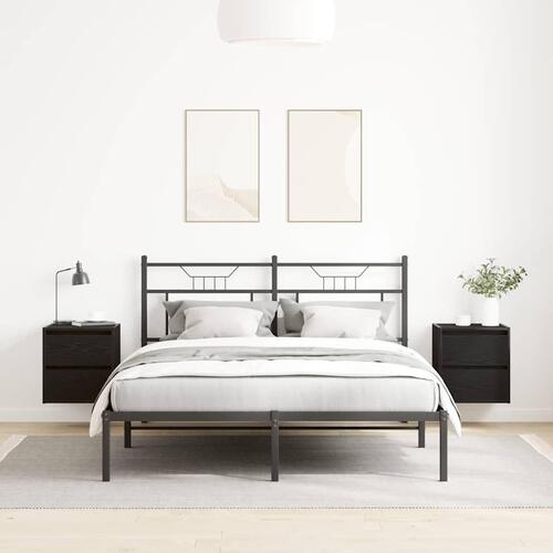 Væghængte sengeborde 2 stk. 38x34x40 cm sort egetræsfarve