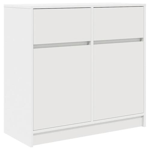 Kommode med skuffe 80x34x76 cm konstrueret træ hvid