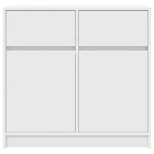 Kommode med skuffe 80x34x76 cm konstrueret træ hvid