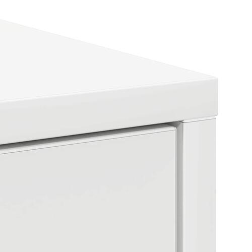 Kommode med skuffe 80x34x76 cm konstrueret træ hvid