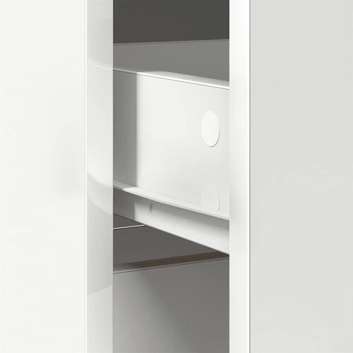 Kommode med skuffe 80x34x76 cm konstrueret træ hvid