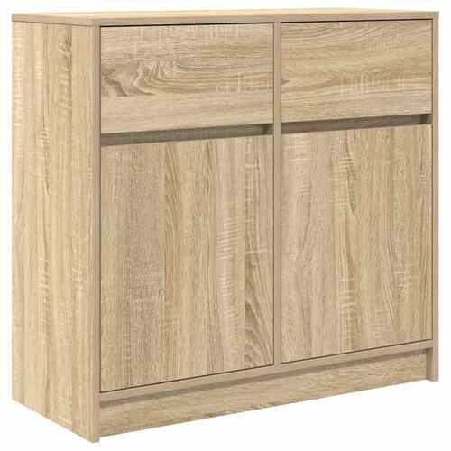 Skænk med skuffe 80x34x76 cm konstrueret træ sonoma-eg