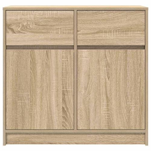Skænk med skuffe 80x34x76 cm konstrueret træ sonoma-eg