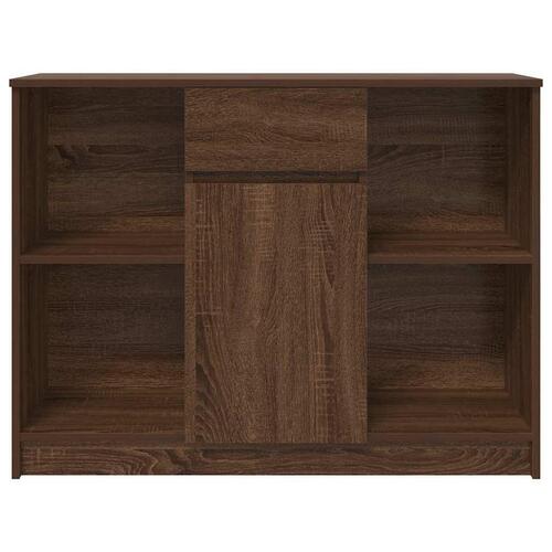 Skænk med skuffe 101x35x76 cm konstrueret træ brun egetræ