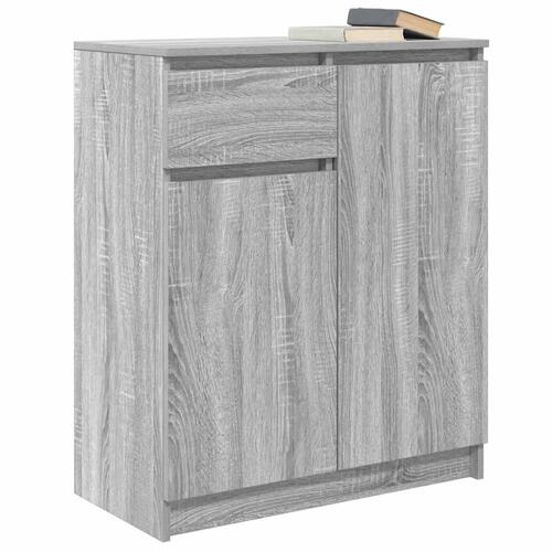 Skænk med skuffe 71x35x84 cm konstrueret træ grå sonoma-eg