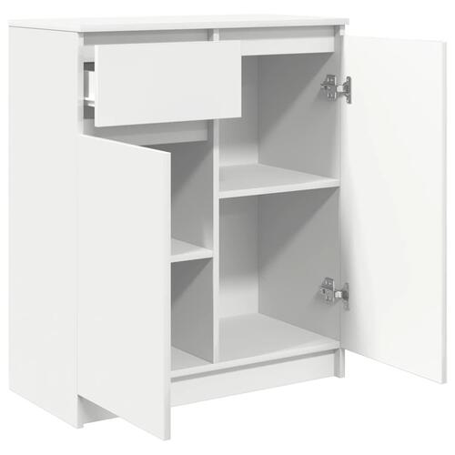 Skænk med skuffe 71x35x84 cm konstrueret træ hvid