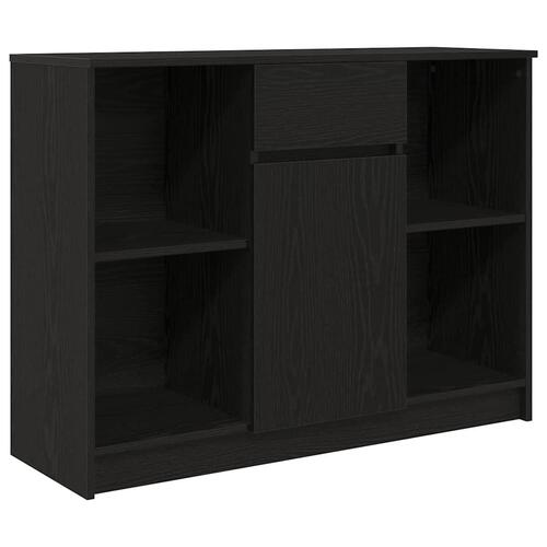 Skænk med skuffe 101x35x76 cm konstrueret træ sort egetræ