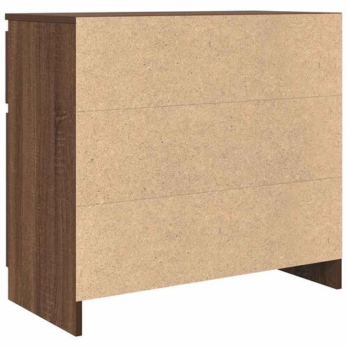 Skænk med skuffe 71x35x65 cm konstrueret træ brun egetræ