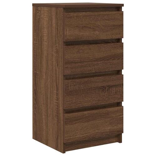 Skænk 37,5x35x76 cm konstrueret træ brun egetræsfarve