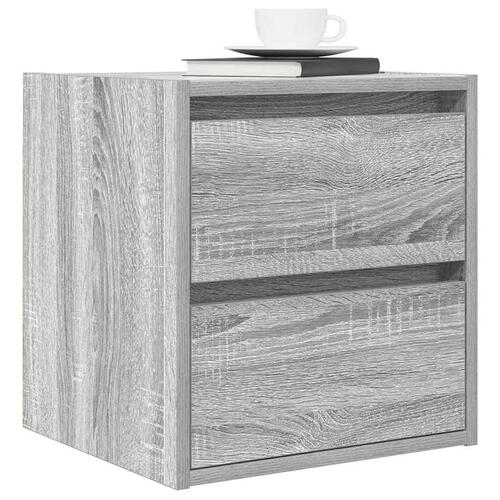 Væghængte sengeborde 2 stk. 38x34x40 cm grå sonoma-eg