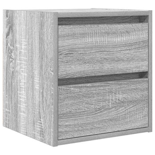 Væghængte sengeborde 2 stk. 38x34x40 cm grå sonoma-eg