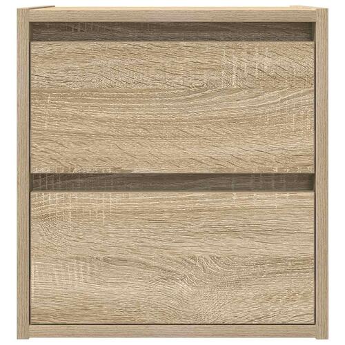 Væghængt sengebord 38x34x40 cm sonoma-eg