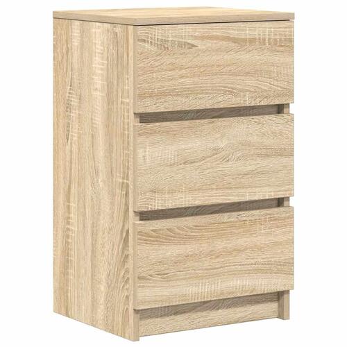 Sengeborde med 3 skuffer 2 stk. 39x35x65 cm sonoma-eg