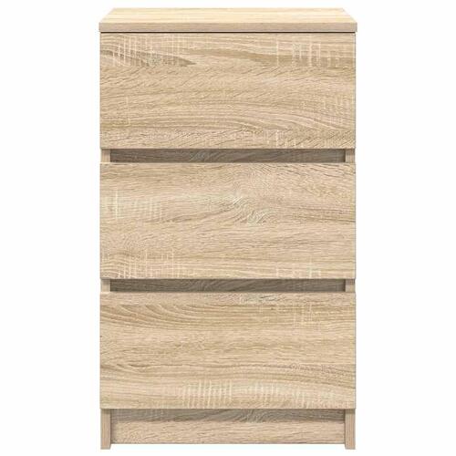 Sengeborde med 3 skuffer 2 stk. 39x35x65 cm sonoma-eg