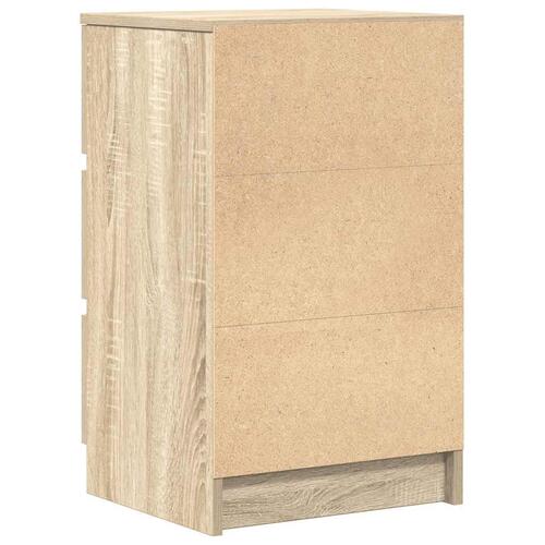 Sengeborde med 3 skuffer 2 stk. 39x35x65 cm sonoma-eg