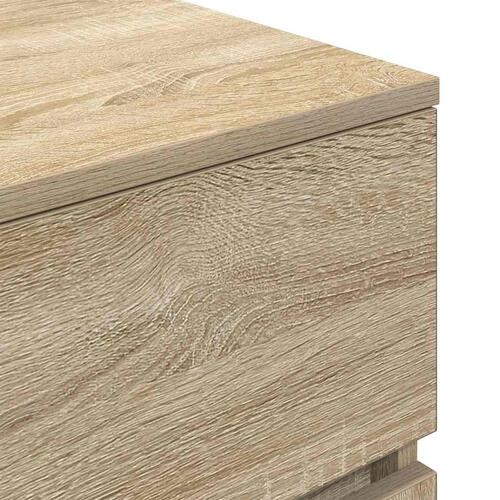 Sengeborde med 3 skuffer 2 stk. 39x35x65 cm sonoma-eg