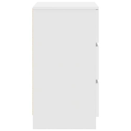 Sengebord med 3 skuffer 39x35x65 cm hvid