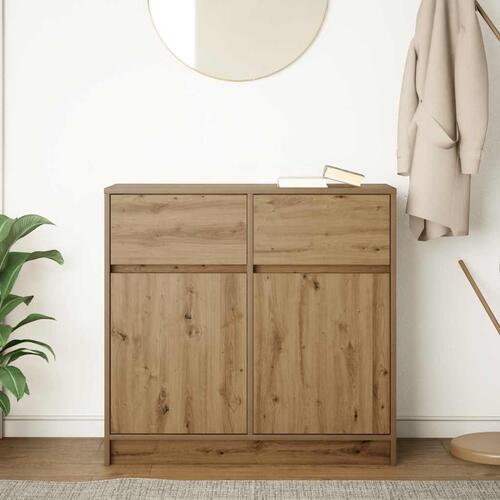 Skænk med skuffe 80x34x76 cm konstrueret træ kunsteg
