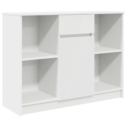 Skænk med skuffe 101x35x76 cm konstrueret træ hvid