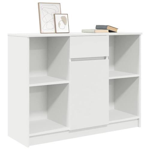 Skænk med skuffe 101x35x76 cm konstrueret træ hvid