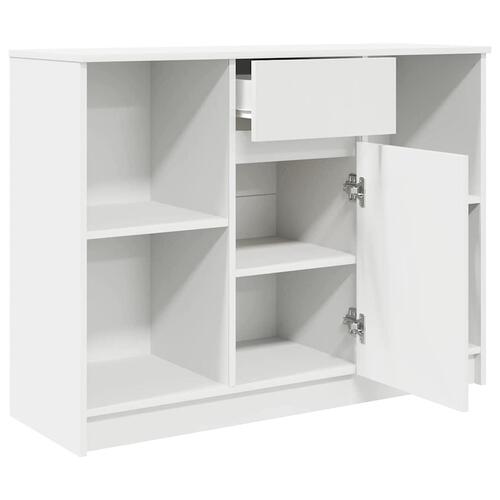 Skænk med skuffe 101x35x76 cm konstrueret træ hvid