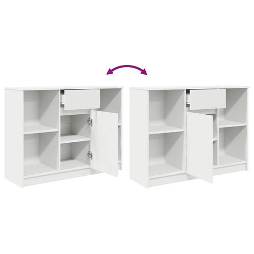 Skænk med skuffe 101x35x76 cm konstrueret træ hvid