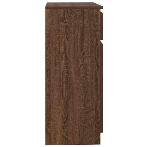 Skænk med skuffe 71x35x84 cm konstrueret træ brun egetræ