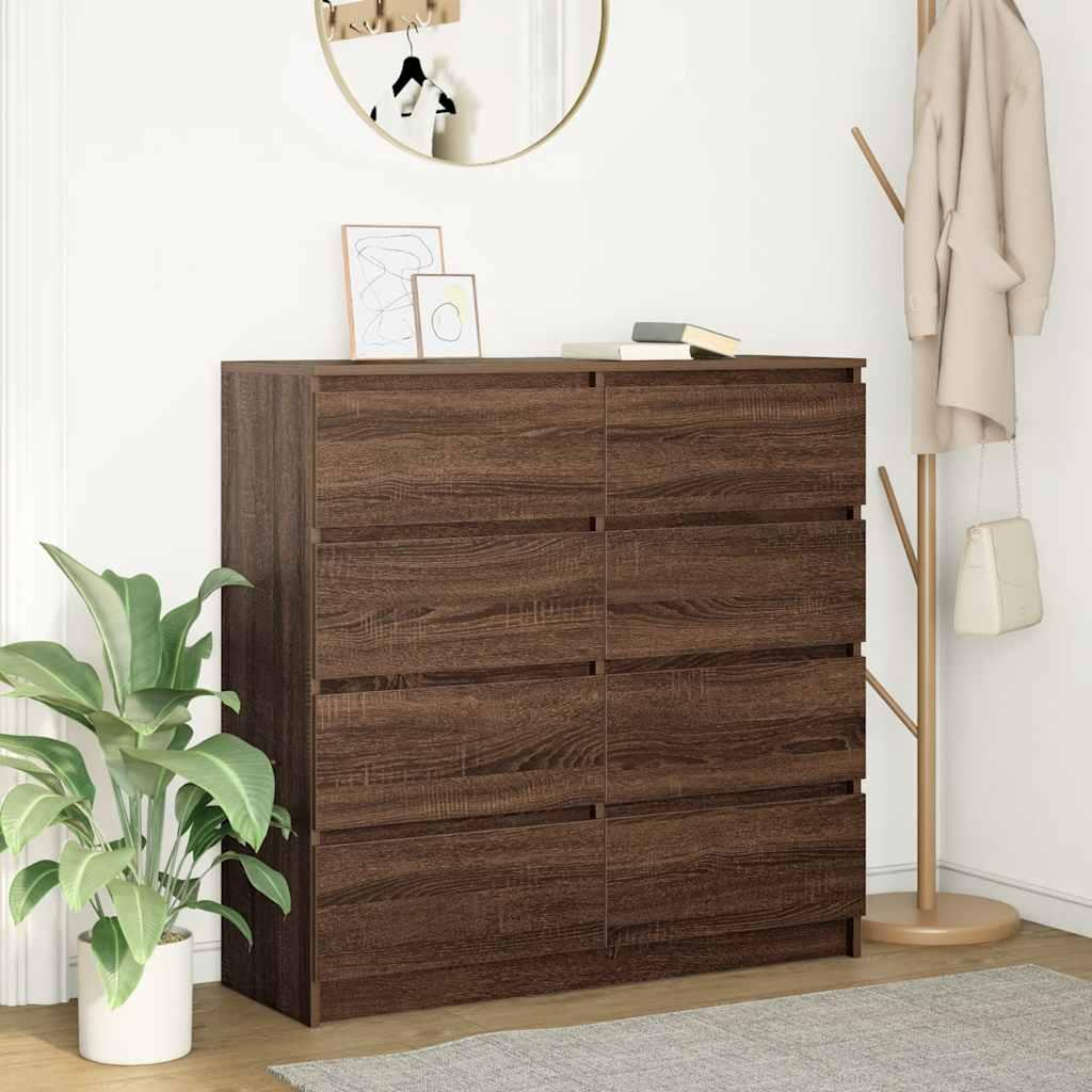 Skænk 100x35x99 cm konstrueret træ brun egetræsfarve