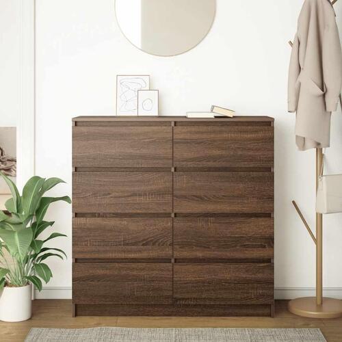 Skænk 100x35x99 cm konstrueret træ brun egetræsfarve