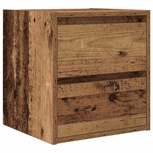 Væghængt sengebord 38x34x40 cm antikt træ
