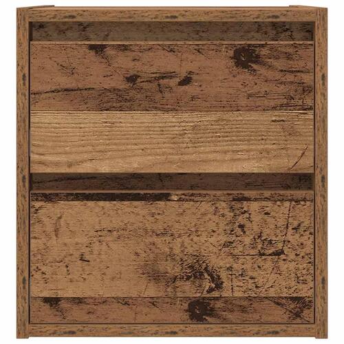 Væghængt sengebord 38x34x40 cm antikt træ