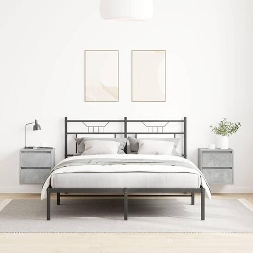 Væghængte sengeborde 2 stk. 38x34x40 cm betongrå