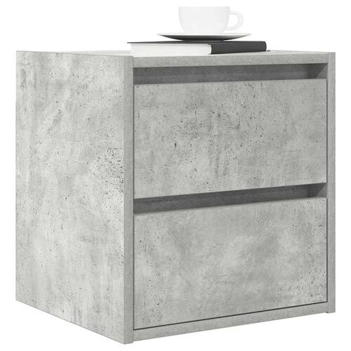 Væghængte sengeborde 2 stk. 38x34x40 cm betongrå