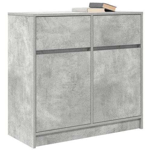 Skænk med skuffe 80x34x76 cm konstrueret træ betongrå
