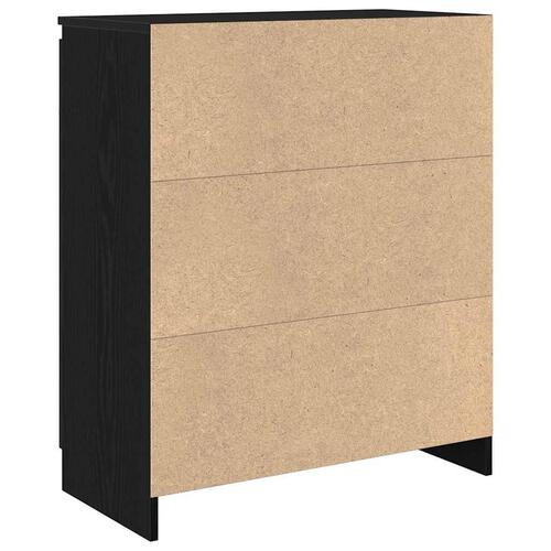 Skænk med skuffe 71x35x84 cm konstrueret træ sort egetræ