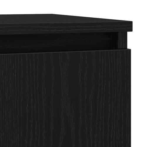 Skænk med skuffe 71x35x84 cm konstrueret træ sort egetræ