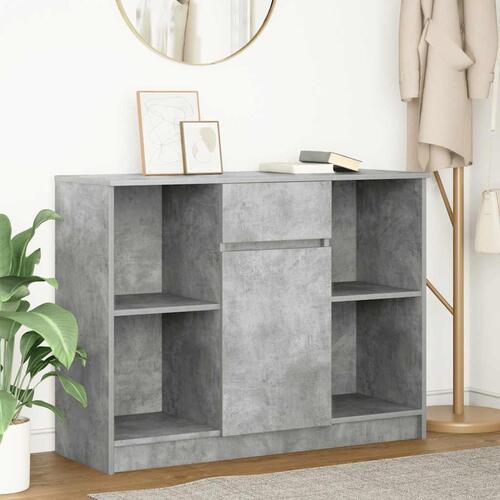 Skænk med skuffe 101x35x76 cm konstrueret træ betongrå
