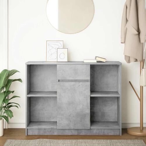 Skænk med skuffe 101x35x76 cm konstrueret træ betongrå