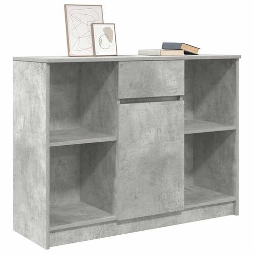 Skænk med skuffe 101x35x76 cm konstrueret træ betongrå