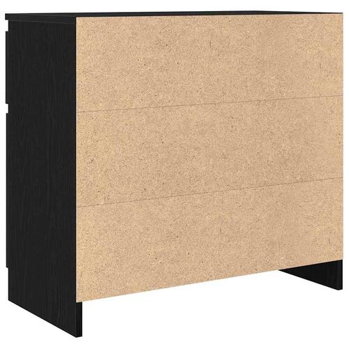 Skænk med skuffe 71x35x65 cm konstrueret træ sort egetræ
