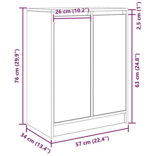 Skænk 57x34x76 cm konstrueret træ antikt træ