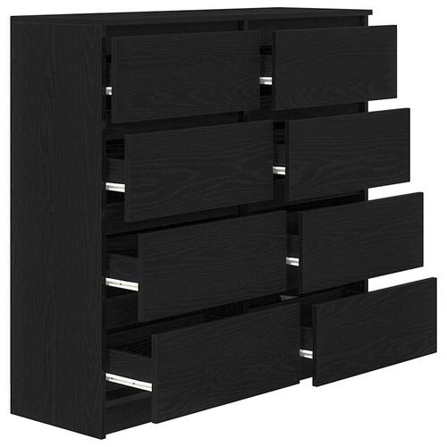 Skænk 100x35x99 cm konstrueret træ sort egetræsfarve