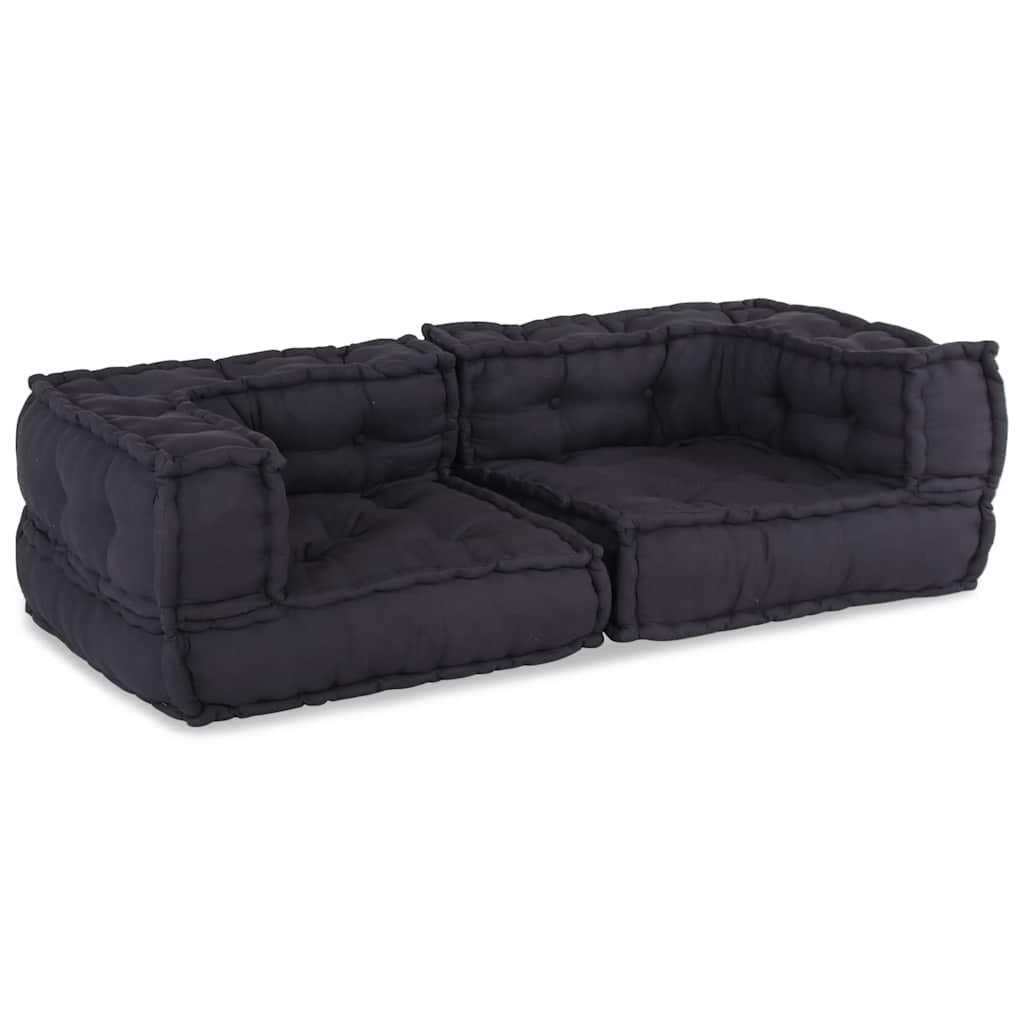 Modulpuf stof 140x70x36 antracitgrå billede