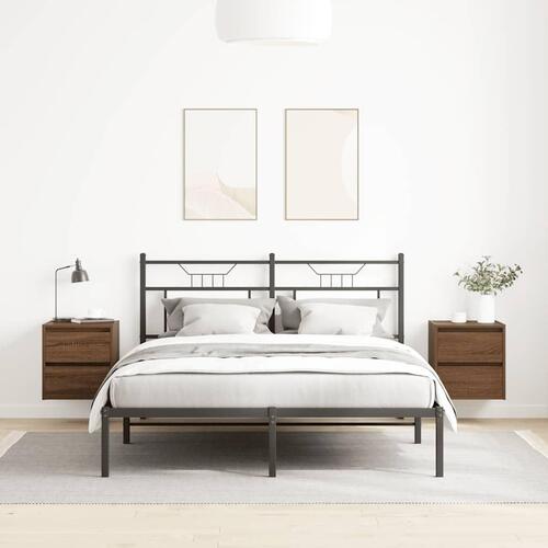 Væghængte sengeborde 2 stk. 38x34x40 cm brun egetræsfarve