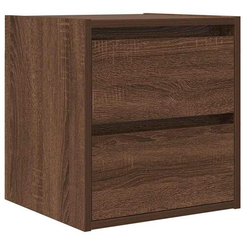 Væghængte sengeborde 2 stk. 38x34x40 cm brun egetræsfarve