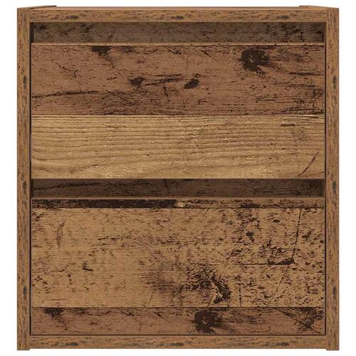 Væghængte sengeborde 2 stk. 38x34x40 cm antikt træ