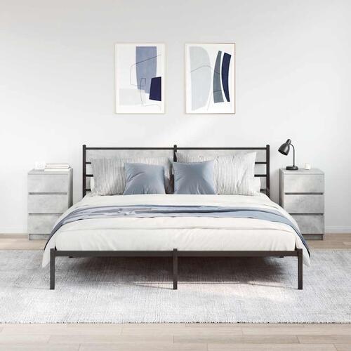 Sengeborde med 3 skuffer 2 stk. 39x35x65 cm betongrå