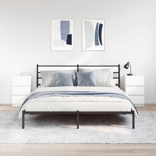 Sengeborde med 3 skuffer 2 stk. 39x35x65 cm hvid